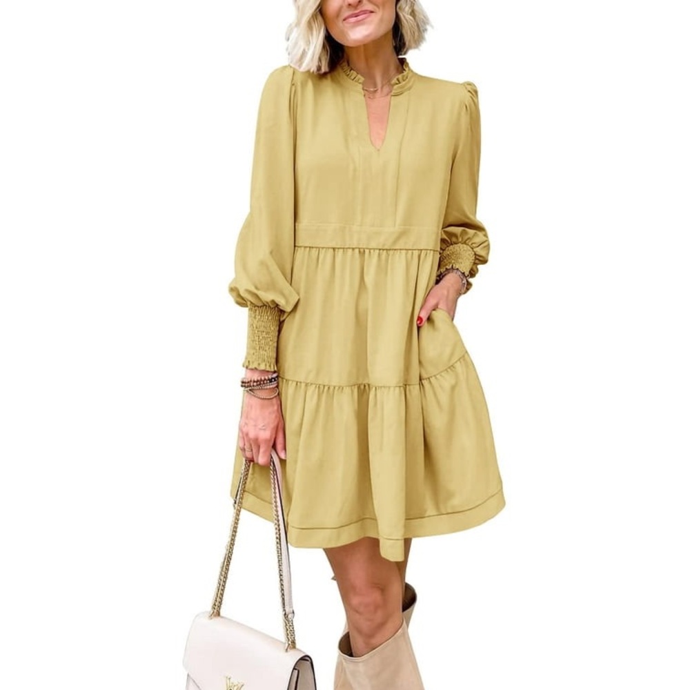 Imily Bela NWOT Women’s Long Sleeve Yellow Tunic Dress